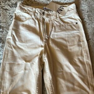 Zara Cream Denim Jeans